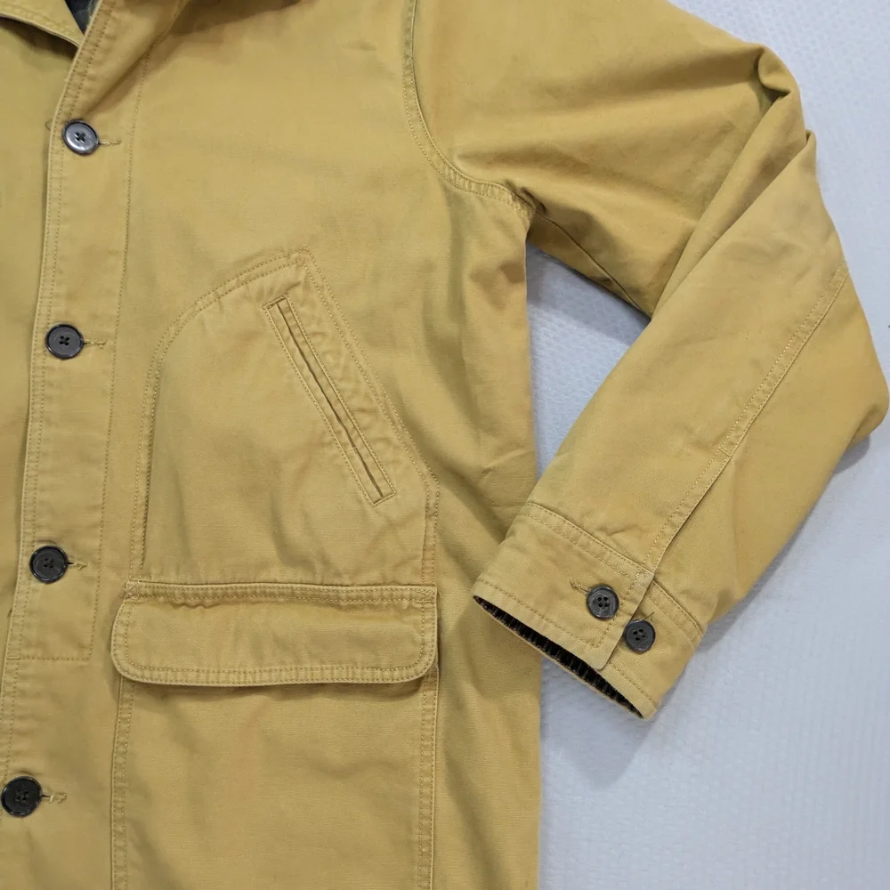 Lands End Chore Barn Jacket Men's Large Duck Canvas Lined Field Coat Brown Tan - Picture 6 of 11